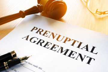 prenuptial agreement with a gavel