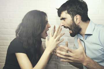 couple yelling at each other