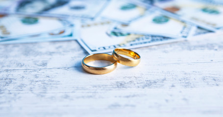 wedding rings and money