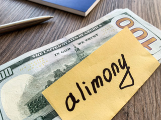 alimony paper and money