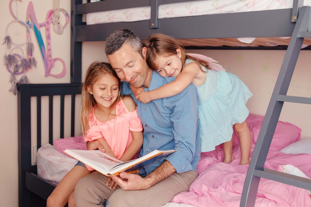 Dad reading book