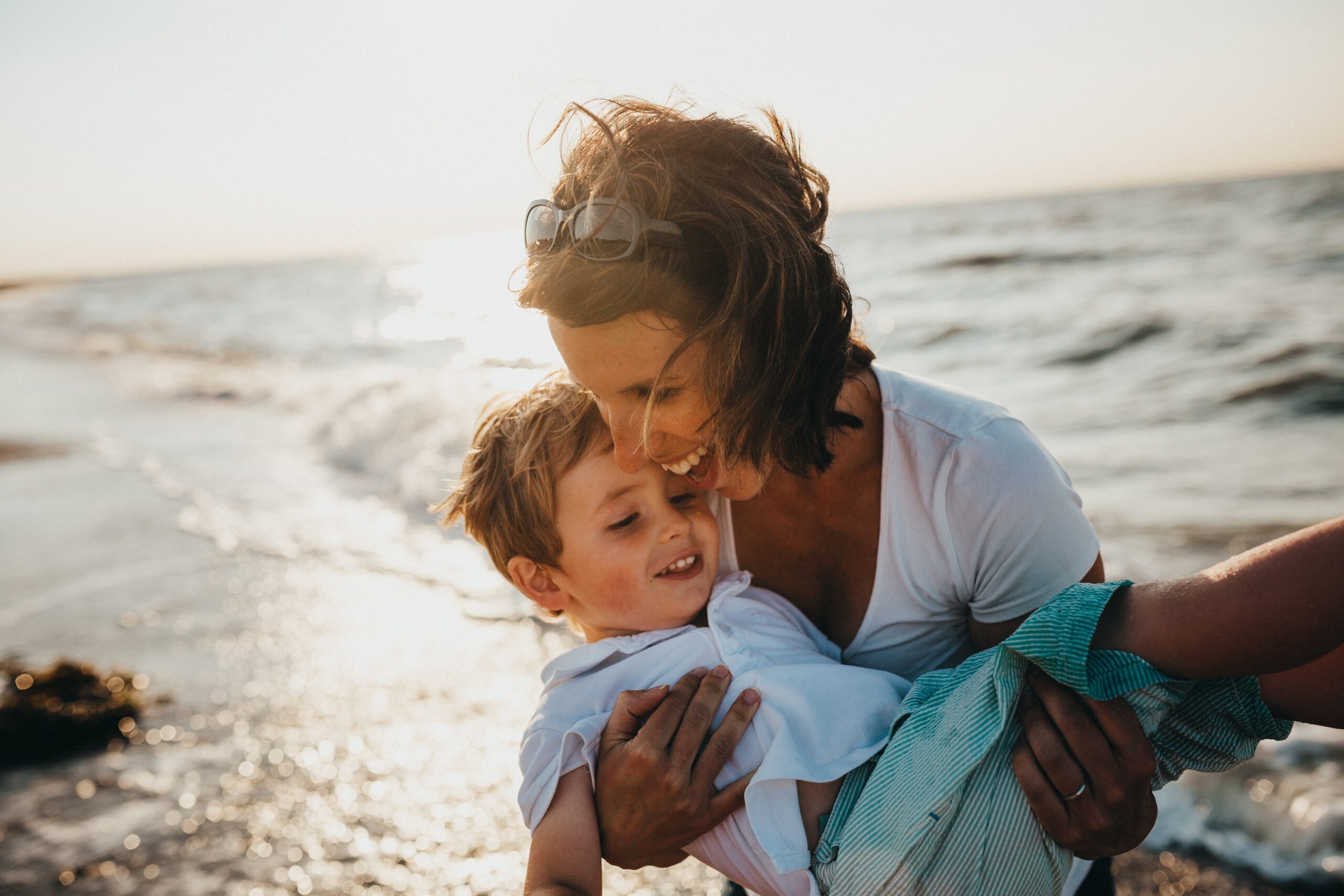 woman with young child